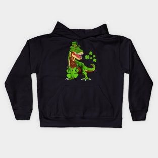 leprechaun T-rex Kids Hoodie